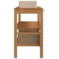 vidaXL Mueble tocador madera maciza teca con lavabos de mármol crema 