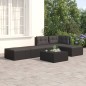 vidaXL Set de muebles de jardín 5 pzas y cojines ratán sintético negro vidaXL Set de muebles de jardín 5 pzas y cojines ratán sintético negro