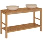 vidaXL Mueble tocador madera teca maciza con lavabos de mármol crema vidaXL Mueble tocador madera teca maciza con lavabos de mármol crema