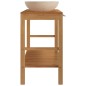 vidaXL Mueble tocador madera teca maciza con lavabos de mármol crema vidaXL Mueble tocador madera teca maciza con lavabos de mármol crema