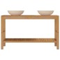 vidaXL Mueble tocador madera teca maciza con lavabos de mármol crema vidaXL Mueble tocador madera teca maciza con lavabos de mármol crema