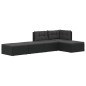 vidaXL Set de muebles de jardín 5 pzas y cojines ratán sintético negro vidaXL Set de muebles de jardín 5 pzas y cojines ratán sintético negro