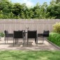 vidaXL Juego comedor jardín 7 piezas y cojines ratán sintético y acero vidaXL Juego comedor jardín 7 piezas y cojines ratán sintético y acero