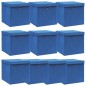 vidaXL Cajas de almacenaje con tapas 10 uds tela azul 32x32x32 cm vidaXL Cajas de almacenaje con tapas 10 uds tela azul 32x32x32 cm