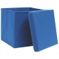 vidaXL Cajas de almacenaje con tapas 10 uds tela azul 32x32x32 cm vidaXL Cajas de almacenaje con tapas 10 uds tela azul 32x32x32 cm