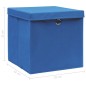 vidaXL Cajas de almacenaje con tapas 10 uds tela azul 32x32x32 cm vidaXL Cajas de almacenaje con tapas 10 uds tela azul 32x32x32 cm