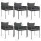 vidaXL Juego comedor jardín 7 piezas y cojines ratán sintético y acero vidaXL Juego comedor jardín 7 piezas y cojines ratán sintético y acero