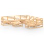 vidaXL Juego de muebles de jardín 9 piezas madera maciza de pino vidaXL Juego de muebles de jardín 9 piezas madera maciza de pino