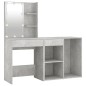 vidaXL Tocador con LED y armario madera contrachapada gris hormigón vidaXL Tocador con LED y armario madera contrachapada gris hormigón