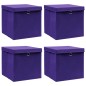 vidaXL Cajas de almacenaje con tapas 4 uds tela morado 32x32x32 cm vidaXL Cajas de almacenaje con tapas 4 uds tela morado 32x32x32 cm