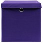 vidaXL Cajas de almacenaje con tapas 4 uds tela morado 32x32x32 cm vidaXL Cajas de almacenaje con tapas 4 uds tela morado 32x32x32 cm