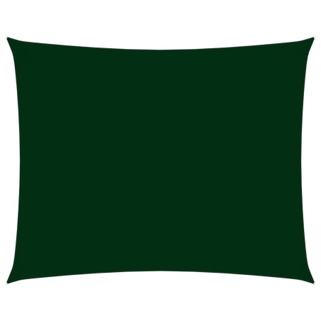 vidaXL Toldo de vela rectangular tela Oxford verde oscuro 4x5 m