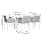 vidaXL Juego comedor jardín 7 piezas y cojines ratán sintético y acero vidaXL Juego comedor jardín 7 piezas y cojines ratán sintético y acero