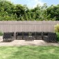 vidaXL Juego muebles de jardín 11 pzas y cojines acero gris antracita vidaXL Juego muebles de jardín 11 pzas y cojines acero gris antracita