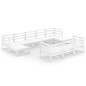 vidaXL Juego de muebles de jardín 10 piezas madera maciza de pino vidaXL Juego de muebles de jardín 10 piezas madera maciza de pino