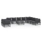 vidaXL Juego muebles de jardín 11 pzas y cojines acero gris antracita vidaXL Juego muebles de jardín 11 pzas y cojines acero gris antracita