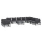 vidaXL Juego muebles de jardín 11 pzas y cojines acero gris antracita vidaXL Juego muebles de jardín 11 pzas y cojines acero gris antracita