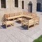 vidaXL Juego de muebles de jardín 10 piezas madera maciza de pino vidaXL Juego de muebles de jardín 10 piezas madera maciza de pino