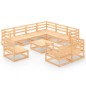 vidaXL Juego de muebles de jardín 10 piezas madera maciza de pino vidaXL Juego de muebles de jardín 10 piezas madera maciza de pino