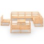vidaXL Juego de muebles de jardín 10 piezas madera maciza de pino vidaXL Juego de muebles de jardín 10 piezas madera maciza de pino