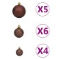 vidaXL Árbol de Navidad preiluminado con luces y bolas rojo 180 cm vidaXL Árbol de Navidad preiluminado con luces y bolas rojo 180 cm