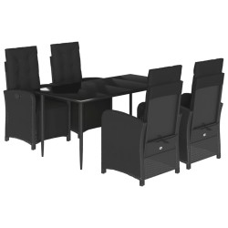 vidaXL Set de muebles jardín 5 pzas con cojines ratán sintético negro