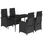 vidaXL Set de muebles jardín 5 pzas con cojines ratán sintético negro vidaXL Set de muebles jardín 5 pzas con cojines ratán sintético negro