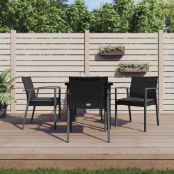 vidaXL Juego comedor jardín 5 piezas y cojines ratán sintético y acero