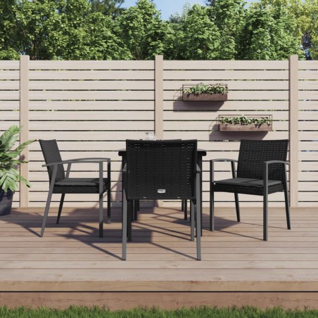 vidaXL Juego comedor jardín 5 piezas y cojines ratán sintético y acero