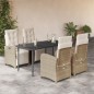 vidaXL Set comedor de jardín 5 pzas con cojines ratán sintético beige vidaXL Set comedor de jardín 5 pzas con cojines ratán sintético beige