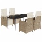 vidaXL Set comedor de jardín 5 pzas con cojines ratán sintético beige vidaXL Set comedor de jardín 5 pzas con cojines ratán sintético beige