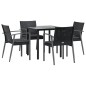 vidaXL Juego comedor jardín 5 piezas y cojines ratán sintético y acero