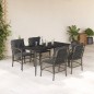 vidaXL Set comedor de jardín 5 piezas con cojines ratán sintético gris vidaXL Set comedor de jardín 5 piezas con cojines ratán sintético gris