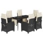 vidaXL Set de comedor de jardín 7 pzas y cojines ratán sintético negro vidaXL Set de comedor de jardín 7 pzas y cojines ratán sintético negro