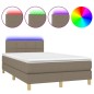 vidaXL Cama box spring con colchón y LED tela gris taupe 120x190 cm vidaXL Cama box spring con colchón y LED tela gris taupe 120x190 cm