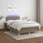 vidaXL Cama box spring con colchón y LED tela gris taupe 120x190 cm vidaXL Cama box spring con colchón y LED tela gris taupe 120x190 cm