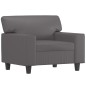 vidaXL Sillón cuero sintético gris 60 cm vidaXL Sillón cuero sintético gris 60 cm