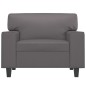 vidaXL Sillón cuero sintético gris 60 cm vidaXL Sillón cuero sintético gris 60 cm