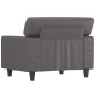 vidaXL Sillón cuero sintético gris 60 cm vidaXL Sillón cuero sintético gris 60 cm