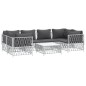 vidaXL Juego de muebles de jardín 7 piezas acero y cojines blanco vidaXL Juego de muebles de jardín 7 piezas acero y cojines blanco