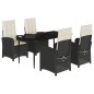 vidaXL Set de muebles jardín 5 pzas con cojines ratán sintético negro vidaXL Set de muebles jardín 5 pzas con cojines ratán sintético negro