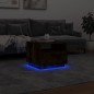 vidaXL Mesa de centro con luces LED roble ahumado 50x49x40 cm vidaXL Mesa de centro con luces LED roble ahumado 50x49x40 cm