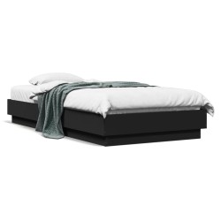 vidaXL Estructura de cama madera de ingeniería negra 90x190 cm