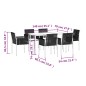 vidaXL Set comedor jardín 7 pzas y cojines acero ratán sintético negro vidaXL Set comedor jardín 7 pzas y cojines acero ratán sintético negro