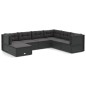 vidaXL Set de muebles de jardín y cojines 7 pzas ratán sintético negro vidaXL Set de muebles de jardín y cojines 7 pzas ratán sintético negro