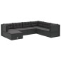 vidaXL Set de muebles de jardín y cojines 7 pzas ratán sintético negro vidaXL Set de muebles de jardín y cojines 7 pzas ratán sintético negro