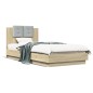 vidaXL Cama con cabecero madera de ingeniería roble Sonoma 90x200 cm