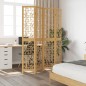 vidaXL Biombo separador de 4 paneles madera maciza paulownia marrón vidaXL Biombo separador de 4 paneles madera maciza paulownia marrón