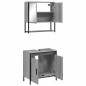 vidaXL Set de muebles de baño 2 pzas madera contrachapada gris sonoma