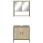 vidaXL Set de muebles de baño 2 pzas madera contrachapada roble Sonoma